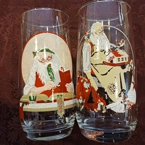 Vintage coke a cola Christmas glasses